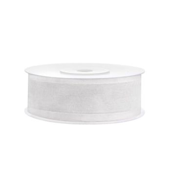 Weißes Chiffonband - 25 mm x 25 m