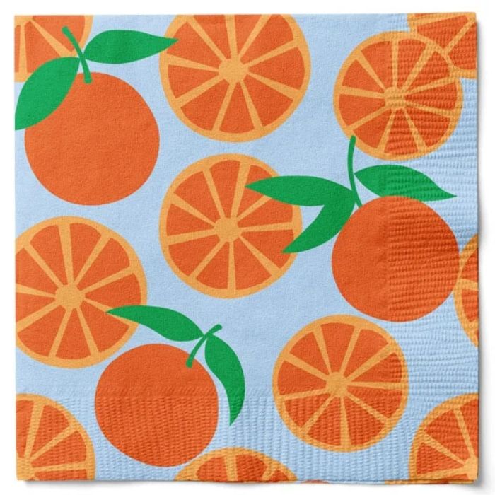 Servietten mit orangefarbenen Orangen Sommer 20x Das Alte Rathaus