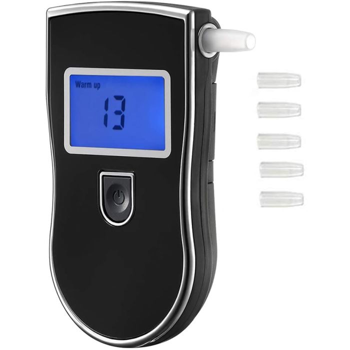 Digitaler Alkoholtester mit 5 Mundstücken