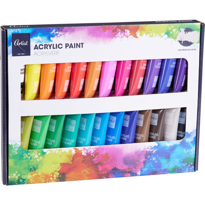 Acrylfarbe in 24 Farben, 24 Tuben à 36 ml