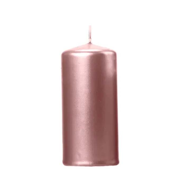 Metallic Rose Gold Kerzen 6x - 12 x 6 cm