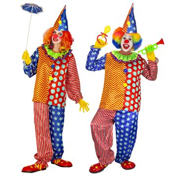 Clownkostüm mit Rüsche für Erwachsene