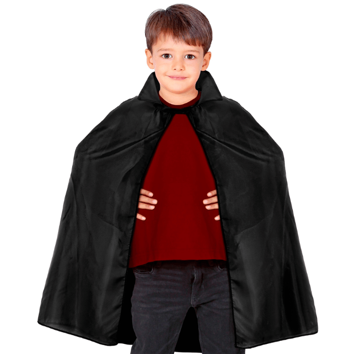 Schwarzer Umhang für Kinder - 100 cm