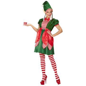 Weihnachtsmannkleid für Erwachsene mit Ohren und Zöpfen