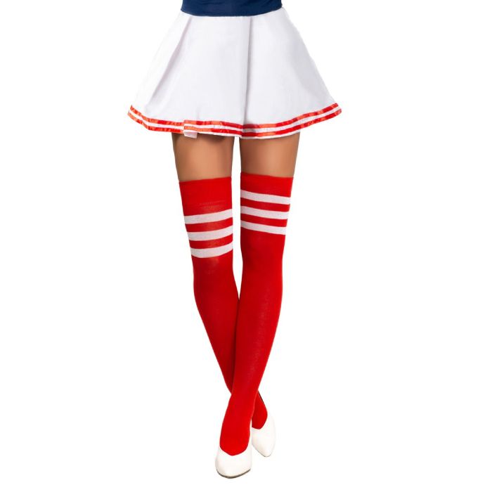 Cheerleader Kniestrümpfe Einheitsgröße rot und weiß