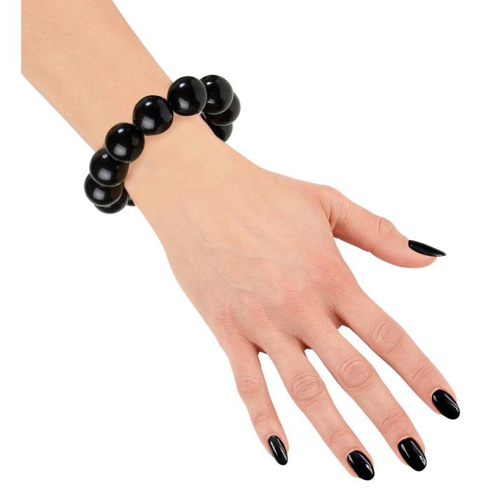 Schwarzes 70er-Jahre Perlenarmband