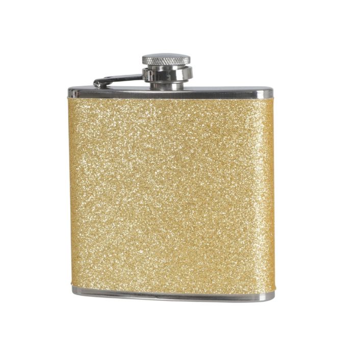 Flachmann gold mit Glitzer 180 ml