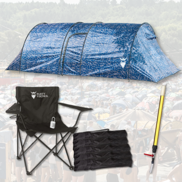 Festivalpaket 5 Personen Premium - RAGNAR Zelt, Festivalstuhl usw.