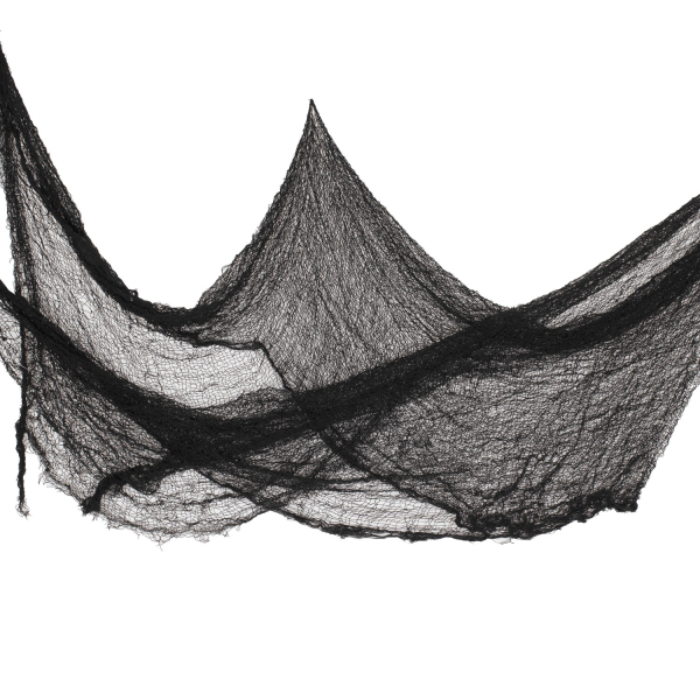 Schwarzes Netz-Spinnennetz-Dekoration - 0,7x9,8 m