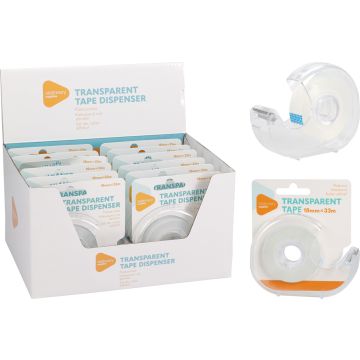 Tape-Dispensor mit transparentem Klebeband 33 m