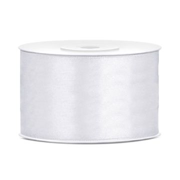 Weißes Satinband - 38 mm x 25 m