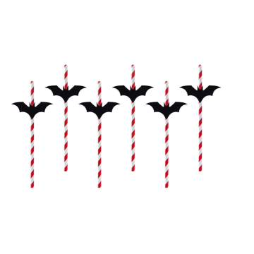 Fledermaus-Strohhalme 6x