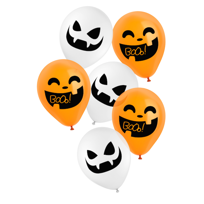 Halloween Vampir und Kürbis Ballonstrauß 6x - 23 cm