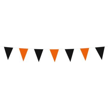 Schwarz und orange Halloween FlaggenGirlande - 3 m