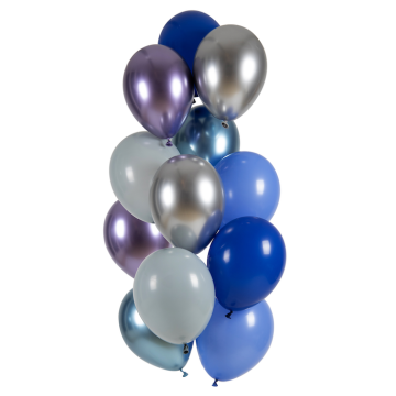 Metallisches, mehrfarbiges Ballonbouquet 12x - 33 cm