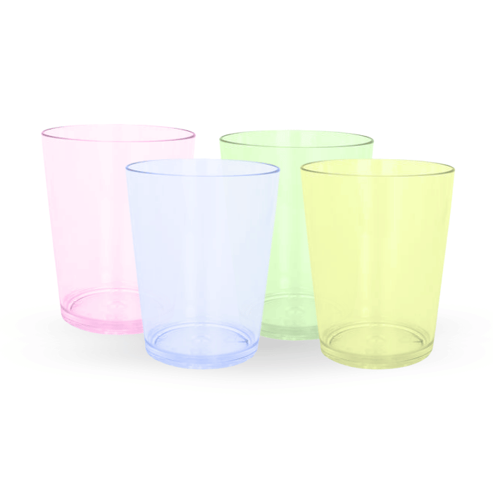 3 cl Plastik-Umwelt-Shotgläser 20x bunt wiederverwendbar