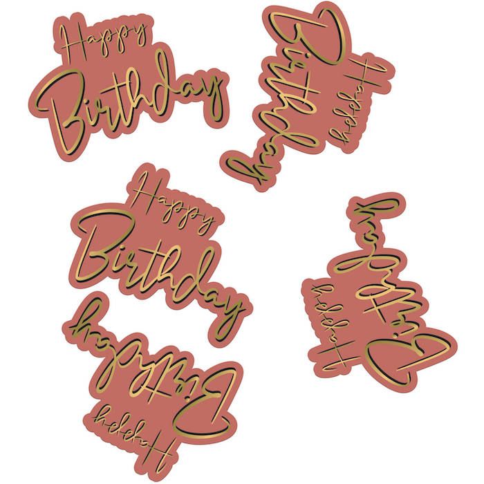 Happy Birthday Tischkonfetti in Golden Dusk 45x