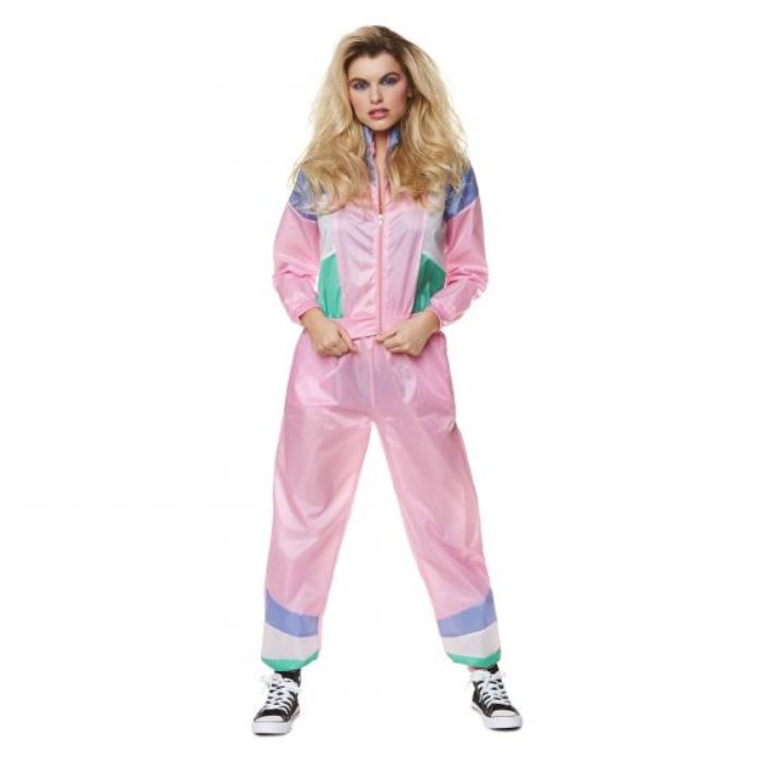 Pinker Retro-Trainingsanzug für Frauen - 2 Teile