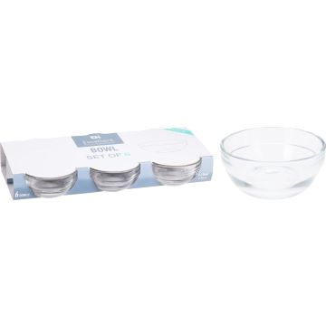 Glasschalen aus klarem Glas, Set von 6, 80 ml