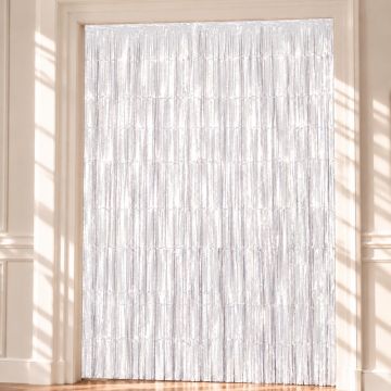 Weißer Glitzer-Vorhang - 100 x 240 cm