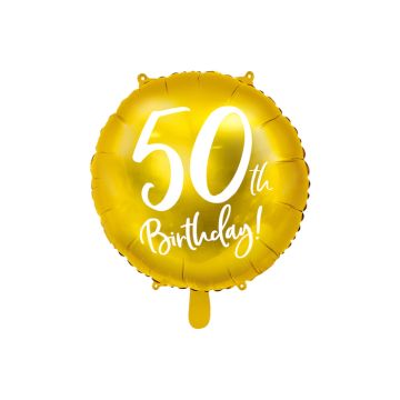 50. Geburtstagsballon Gold - 45 cm