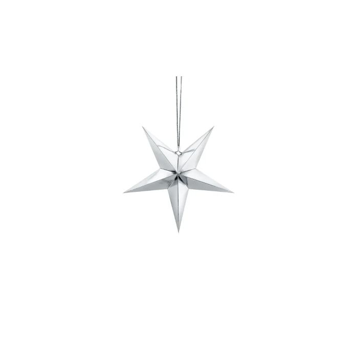 Papierstern silber - 45 cm