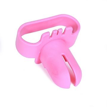 Rosafarbener Ballonbinder aus Kunststoff - 5,5x7,5 cm