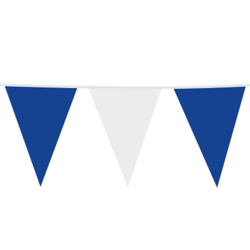 Blaue und Weiße Fahnen-Girlande - Flagge 30 x 45 cm - 10 Meter