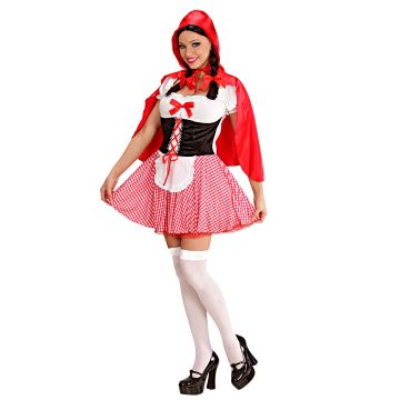 Rotkäppchen Kostüm mit Korsett für Frauen