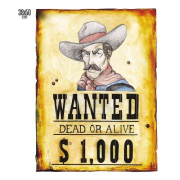Western Cowboy Duschenplakat - 50x38 cm