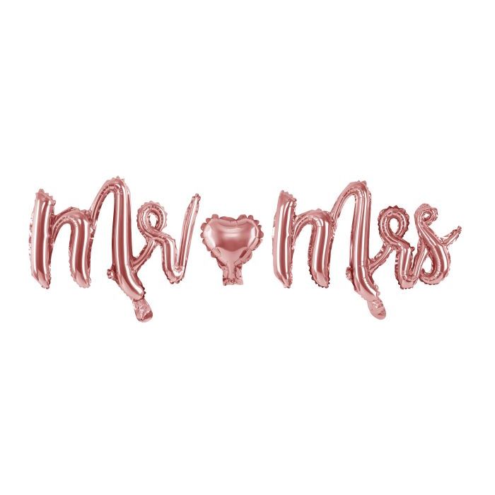 Mr Mrs Roségold Buchstaben-Folienballons - 125x69 cm
