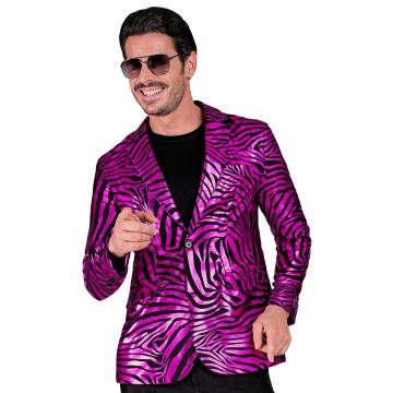 Pinke Zebrajacke mit metallischem Look