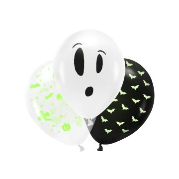 UV Halloween Ballons 3x - 27 cm