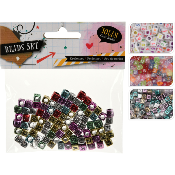 Perlen-Set mit Buchstaben und Zahlen