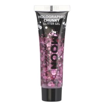 Holografische Chunky Glitter Gel Pink 12 ml Moon Creations