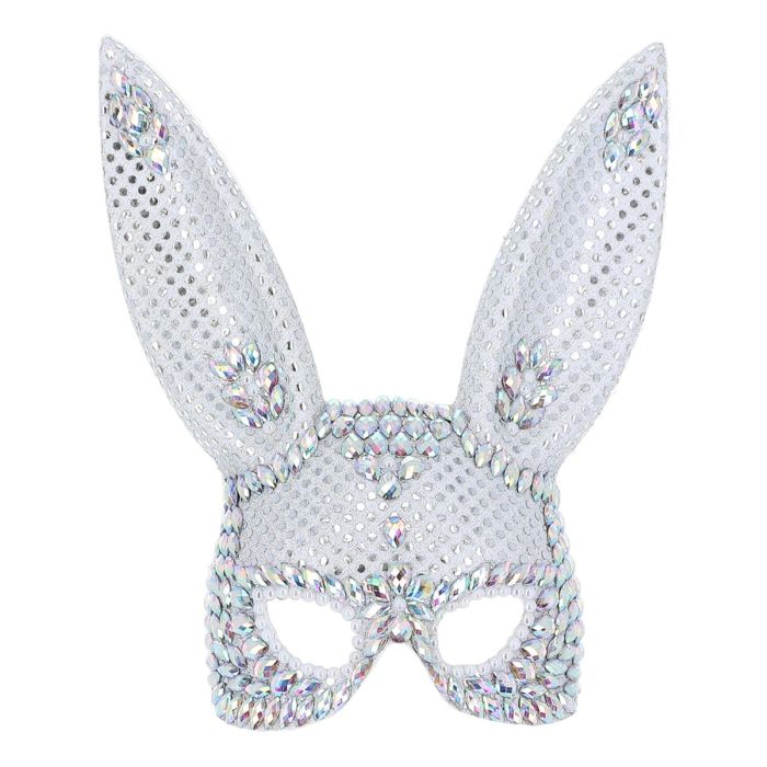 Silberne Glitzerkaninchenmaske