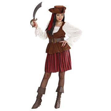 Piratenkleid Kostüm mit Hut für Damen