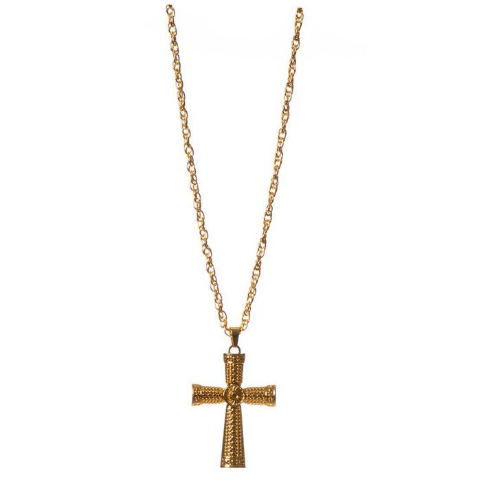 Detaillierte goldene Kreuzkette