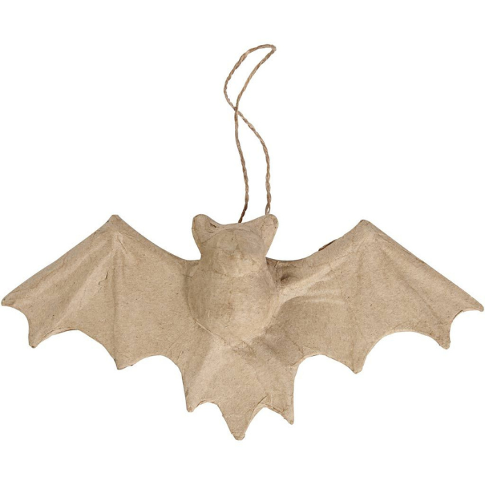 Handgemachte Fledermaus aus Pappmaché m. Aufhänger 10x3,5x22 cm 
