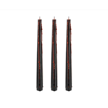 Blutfarben Stumpenkerzen Schwarz und Rot 3x - 20 cm