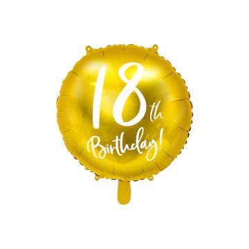 18. Geburtstagsballon Gold - 45 cm