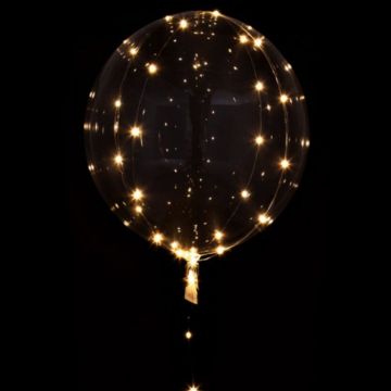 LED ballon 2x hvid lyskæde 75 cm 5 m