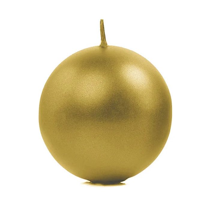 Runde Gold Stumpenkerzen 6x - 8 cm