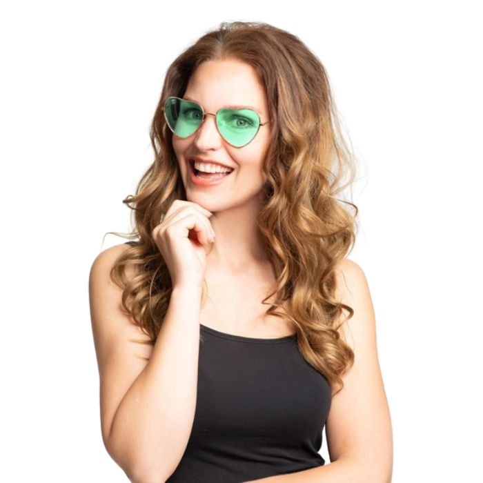 Herzbrillen unisex grün - Einheitsgröße