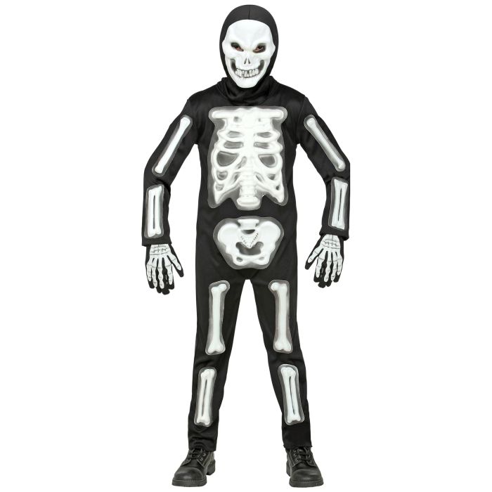 Schwarzes Skelettkostüm für Jungen