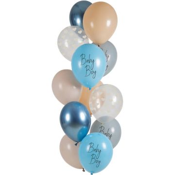 Baby Boy Ballons blau 12x - 33 cm
