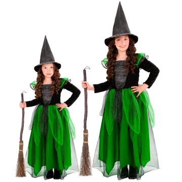Grünes Hexenkostüm für Mädchen - 2 Teile