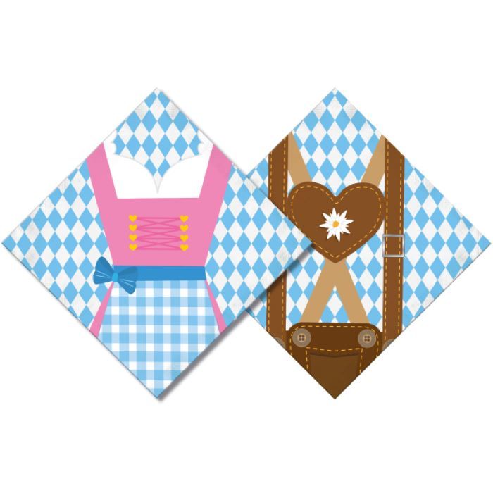 Servietten mit Oktoberfest-Motiven 20x - 33x33 cm