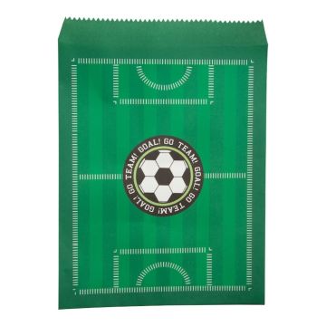 Fußballfeld Süßigkeitentüten 8x - 16x20 cm 
