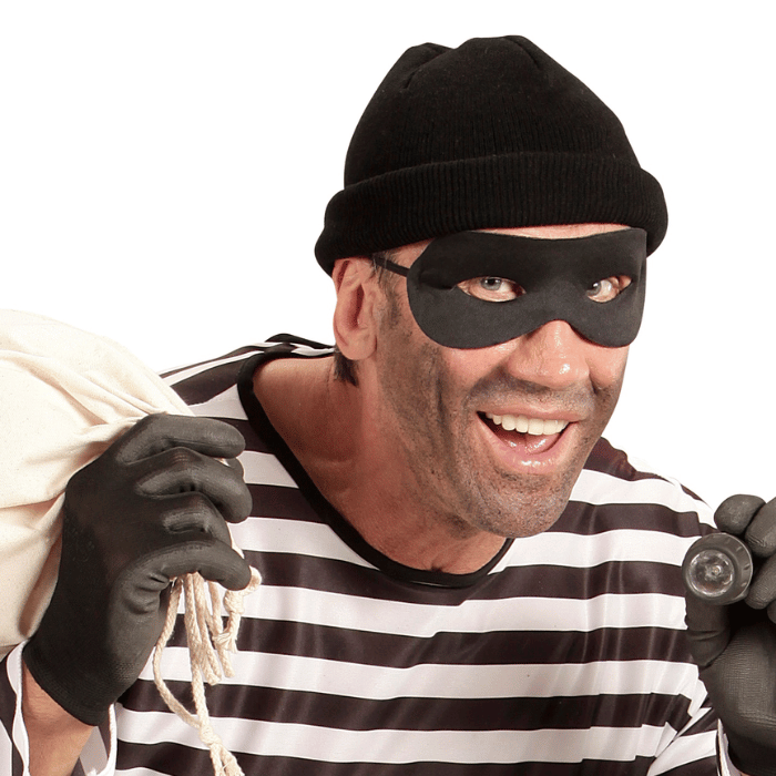 Schwarze Räubermaske - Einheitsgröße